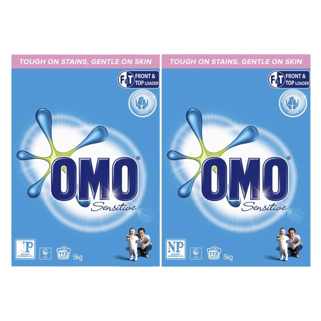 Omo Sensitive Front Top 2 X 5Kg 226 Washes